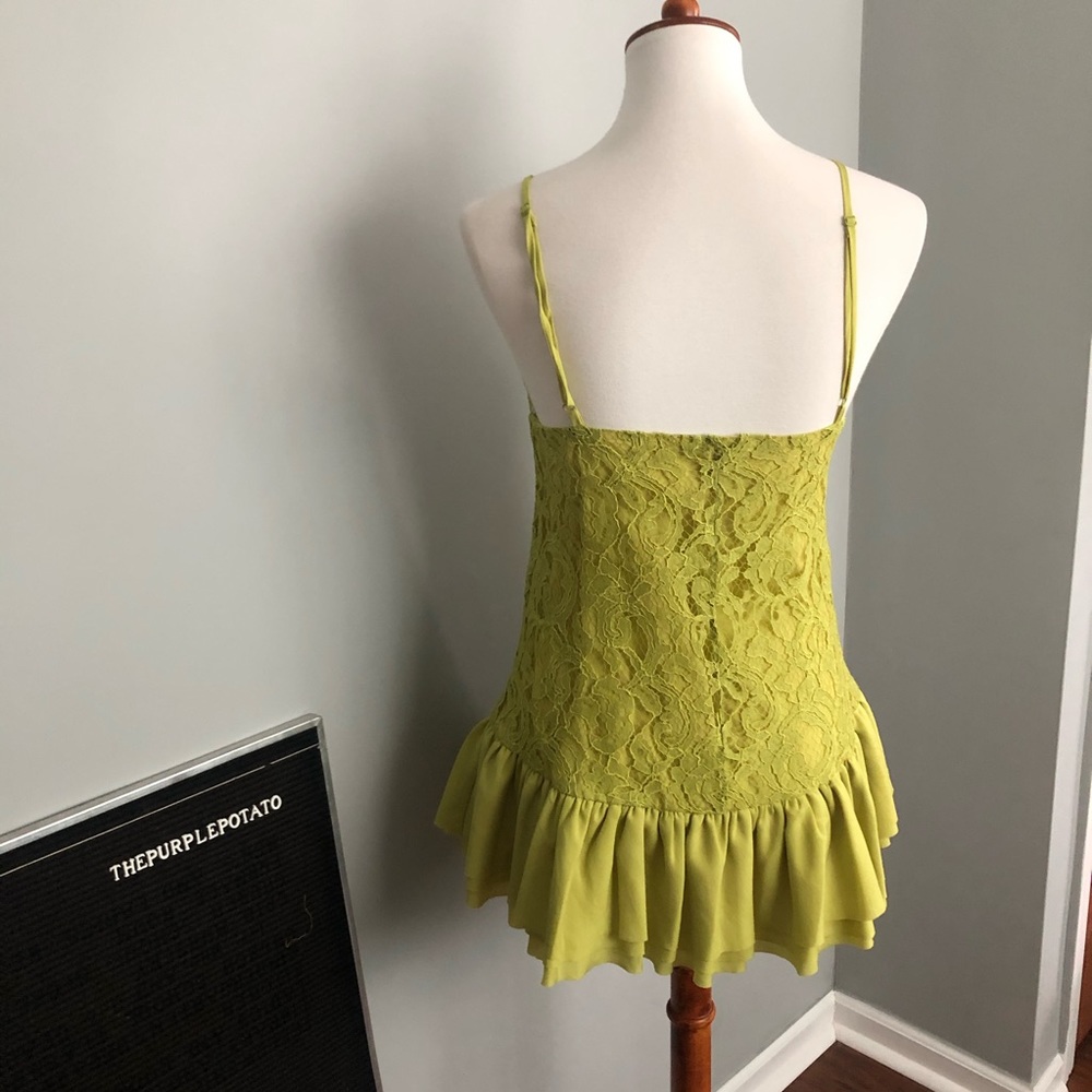 Lovers + Friends Lime Green Sure Thing Ruffle Slip Dress Size XS - Picture 6 of 9